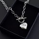 thumbnail image 2 of Chain Necklace for Women 18K White Gold Plated Chunky Cuban Chain Link Necklace with Heart Hypoallergenic Jewelry for Women, 2 of 4