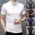 thumbnail image 3 of Camiseta informal de moda para hombre, suéter de manga corta con cuello de tortuga, camiseta interior ajustada, 3 of 3