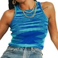 thumbnail image 1 of Top corto de punto para mujer sin mangas con hombros descubiertos Y2K Cami Basic Casual Vintage tie-dye cuello redondo Racerback Tank Tops Ormromra, 1 of 6