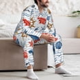 thumbnail image 7 of Daiia Watercolor Nautical for Men's Long-Sleeved Pajama Set – Soft & Comfortable Sleepwear Button-Up Pajamas Cozy Lounge Wear-Large, 7 of 7