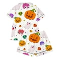 thumbnail image 5 of SJLDQY Halloween Girls Pajama Sets Hallowmas Print Short Sleeve Shirts and Shorts 2 Piece Sets Casual Sleepwear Button Down Pjs for Girls, 5 of 5