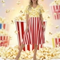 thumbnail image 2 of DHFJKG Womens Summer Short Sleeve Dress Funny Popcorn Print A Line Loose Fit Comfortable Midi Dress Stylish Dresses, 2 of 6