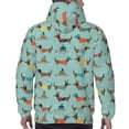 thumbnail image 7 of Rateoe Dachshund Dog Puppy Pattern Mens Hoodie, Pullover Hooded Sweatshirt, Kangaroo Pocket Hoodie Ideal for Daily Wear, Travel and Home-X-Large, 7 of 7