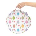 thumbnail image 2 of Easter Round Floor Cushion with Handle, Colorful Eggs with Stripes Dots Leaves Branches and Hearts Joyous Spring Elements, Pillow for Living Room & Dorms, 18" Round, Multicolor, by Ambesonne, 2 of 4