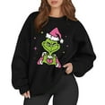 thumbnail image 2 of Ugly Christmas Sweatshirt Vintage Santa Long Sleeve Merry Christmas Pullover Black Large, 2 of 5