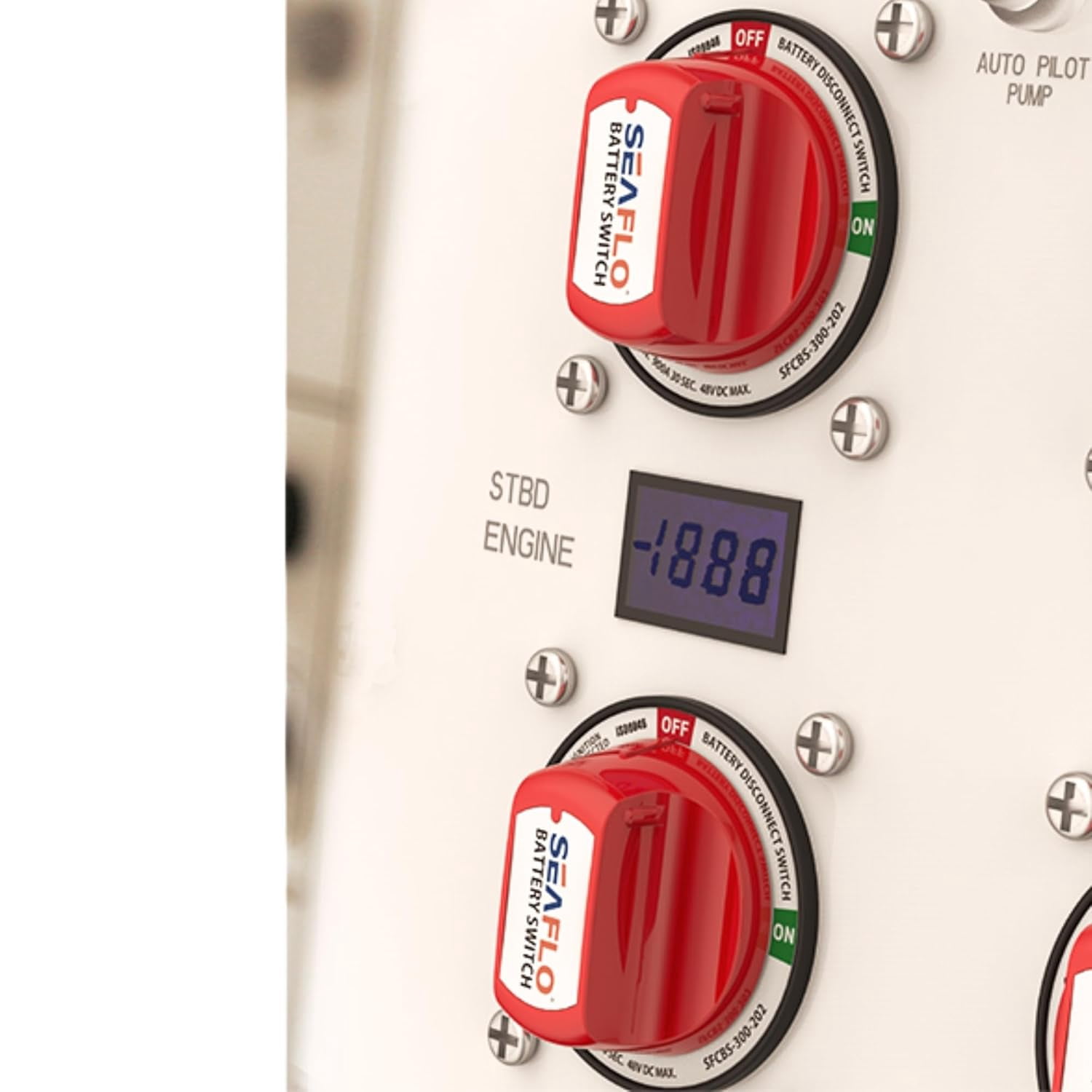 SEAFLO 300A Battery Disconnect Switch – 12V/24V/48V Heavy-Duty Isolator Switch, Single Circuit ON/Off, IP66 Waterproof, Auto, Marine, Boat, RV, Car, ATV – CE & RoHS Certified (On/Off |2-Pack)