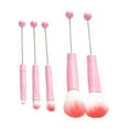 thumbnail image 1 of Juego de brochas de maquillaje con cuentas para sombra de ojos, 5 uds., brocha para colorete, mezcla y labios, brochas cosméticas DIY Premium para muj rosa, 1 of 8