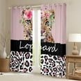 thumbnail image 2 of Homewish Cute Cheetah Curtains Pack of 2 (42x84 Each),Jungle Wildlife Curtains Blackout,Leopard Print Pink Flower Bedroom Curtains For Boy Kids,Super Cozy Room Decor, 2 of 6