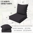 thumbnail image 3 of Snubbull Outdoor Deep Seat Cushion Set, 1 Pieces 22"x22" Patio Furniture Replacement Cushions with Tie Straps, Waterproof Fade Resistant Removable Zipper Cover, Grey, 3 of 7