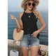 thumbnail image 5 of Camiseta Sin Mangas con Cuello Alto y Cuello Halter, Color Negro, Talla XL, 5 of 8