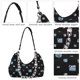 thumbnail image 1 of Bolsos De Mano Bolsa de mano femenino con rayas onduladas, Mini de muñeca con nudo, Color de contraste, moda informal, Simple, elegante, hecho a mano para vacaciones de fin de semana Sywqhk Para Estrenar, 1 of 9