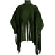 thumbnail image 4 of Top de flecos de manga larga con cuello alto para mujer Abrigo de poncho con borla de talla grande Adepaton HMFJ296-26, 4 of 7