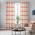 thumbnail image 6 of Kitchen Curtains 84 Inch Length 2 Panels, Yellow Buffalo Plaid Grommets Window Treatment Curtain, Red Lines Grid Pattern Vintage Thermal Curtains Drapes for Living Room/Bathroom, 6 of 9