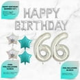thumbnail image 4 of 66th Birthday Decorations, 66th Birthday Party Supplies, 66th Birthday Banner Teal Green, Confetti Balloons Her, 66 Cake Topper, 66th Gifts, 4 of 5