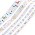 thumbnail image 2 of Christmas Grosgrain Ribbon,35.8 Inch Ribbon 5 Rolls Totally 5 Yards Holiday Red White and Green Metallic Glitter Fabric Ribbon Set with Merry Christmas Patterns Perfect for Gift Wrapping,Craft(#001), 2 of 8