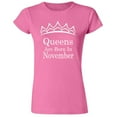 thumbnail image 2 of Tiara Queens Are Born In November Printed Lady T-shirt Short Sleeve T-Shirt Birthday Gift Soft and Comfy Shirt, Lightweight Shirt Pink Tee 2X-Large, 2 of 3