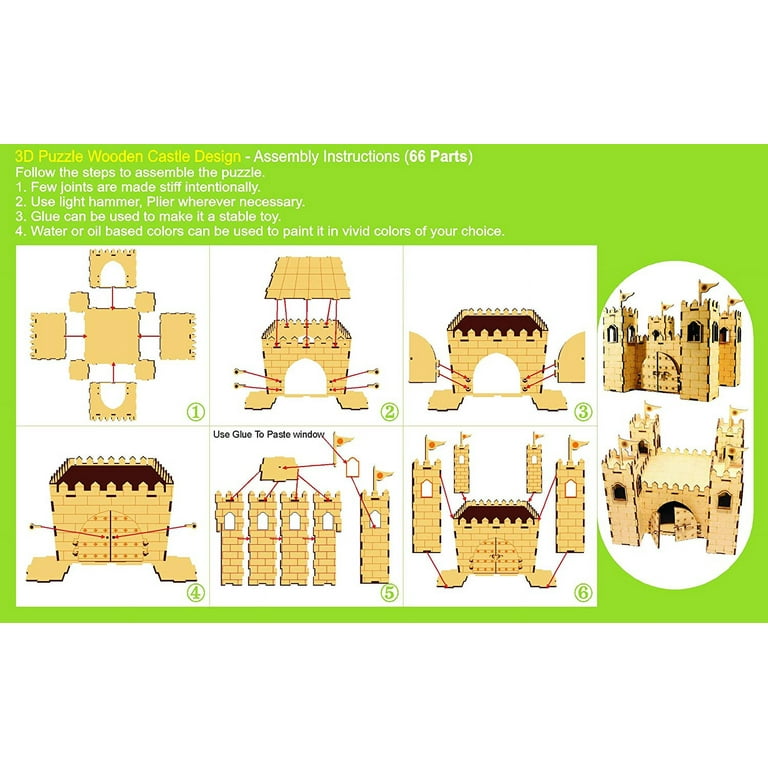 StonKraft Wooden 3D Puzzle Castle Fort - DIY Miniature Model Kit -  Construction Toy - Modeling Kit - School Project - Easy to Assemble | Home  Decor 