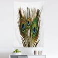 thumbnail image 1 of Feather Tapestry, Close up Photo of Peacock Feather on a Plain Background Boho Themed Print, Fabric Wall Hanging Decor for Bedroom Living Room Dorm, 5 Sizes, Fawn and Multicolor, by Ambesonne, 1 of 1