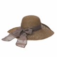 thumbnail image 3 of WITHMOONS Women Floppy Flanging Straw Sun Hat Summer Beach Cap Wide Brim Ribbon CR9979 (Brown), 3 of 5