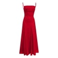 thumbnail image 4 of ClodeEU Women's Spaghetti Strap Maxi Dress ,Trendy Slim Fit Tunic Casual Dress Red,Womens Plus S, 4 of 6