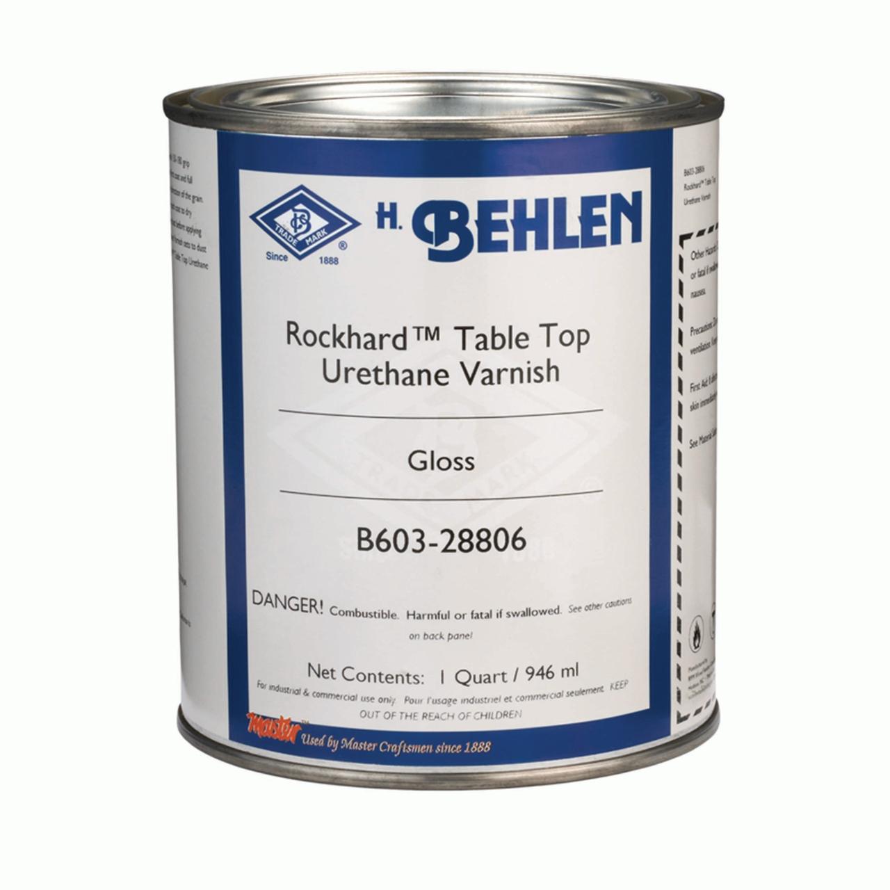 Behlen Rockhard Table Top Urethane Varnish Gloss, Quart
