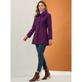 thumbnail image 4 of INSPIRE CHIC Manteau d'Hiver pour Femme à Col Rabattu, Boutonnage Simple, avec Poches, 4 of 6
