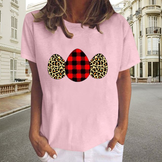 Qiopertar T-shirt Imprimé Décontracté pour Femmes Col Rond Été Manches Courtes Liquidation Livraison Gratuite Offres de la Semaine Liquidation