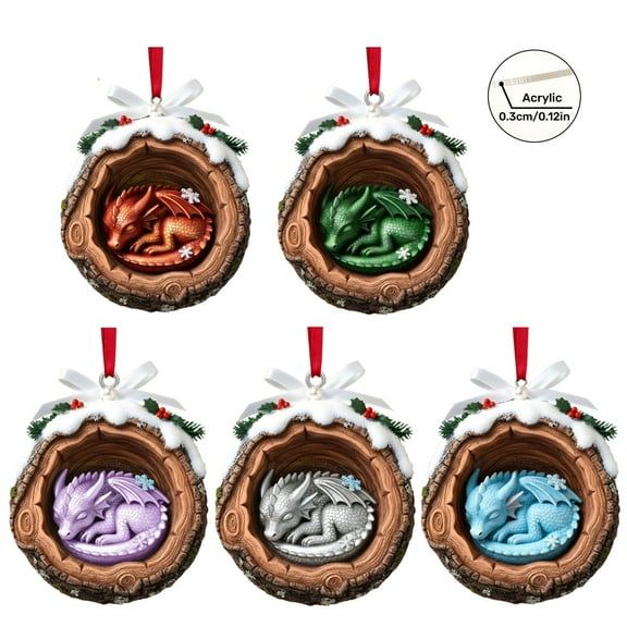 HomeDM Animal Christmas Ornaments, 2D Flat Acrylic Christmas Tree Hanging Pendant Gifts for Animal Lover Xmas Holiday Party Stocking Stuffers Wreath Decorations