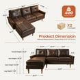 thumbnail image 3 of XIZZI Modular Sectional Sofa Couch, 87" Mid Century Modern L Shaped Suede Couches, Comfy 3-Seater Sectional Sofas with Reversible Chaise for Living Room, Dark Brown, 3 of 9