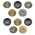 thumbnail image 1 of Patriotic American Bald Eagle Flying Set of 10 Metal 0.6" (15mm) Sewing Shank Round Buttons - Black Color, 1 of 5