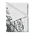 thumbnail image 2 of Black and White Soft Flannel Fleece Blanket, Mandala Flower Petals Composition with Harmonious Nature Themed Motif, Cozy Plush for Indoor and Outdoor Use, 60" x 80", Black and White, by Ambesonne, 2 of 5