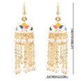 thumbnail image 2 of Efulgenz Indian Jewelry Bollywood Antique Faux Pearl Drop Floral Long Chain Tassel Jhumka Jhumki Hook Dangle Earrings Set, 2 of 4
