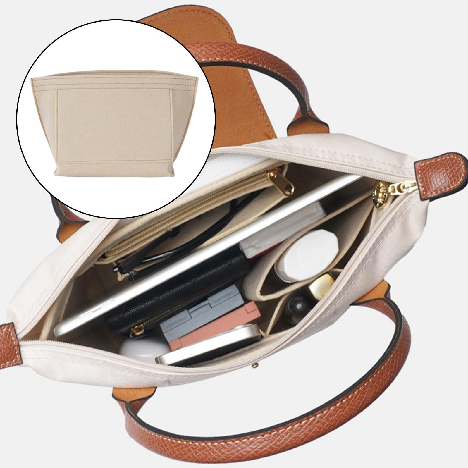 Premium Felt Purse Organizer Insert with Zipper – Versatile Handbag & Tote  Organizer, Fits LV Speedy, Neverfull, Longchamp - 12.60X5.90X6.70 Inches  TIKA - Walmart.com