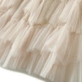 thumbnail image 4 of SWSMCLT Women's Tutu Skirt Long Fall Pleated Tulle Skirt Ruffle Mesh High Waist Skirt Apricot One Size, 4 of 5