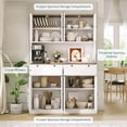 thumbnail image 7 of 71" Tall Kitchen Pantry Cabinet with Charging Station | 47" w Storage Cabinet with Countertop, 2 Drawers, Microwave Stand for Kitchen, Dining Room, Living Room, 7 of 7