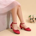 thumbnail image 4 of DREAM PAIRS Girls Dress Shoes Closed Toe Low Heels Ankle Strap Pumps for Toddler Little Big Kid Flower Party Wedding Princess, 4 of 8