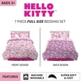 thumbnail image 2 of Juego de ropa de cama Franco Hello Kitty de 7 piezas, tamaño completo, 2 of 5