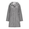 thumbnail image 5 of Women Rain Jacket Lightweight Waterproof Raincoat Lined Outdoor Hooded Windbreaker Trench Coat Gray M, 5 of 6