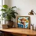 thumbnail image 3 of Wall Decorations For Living Room Abstract Oil Painting Wooden Picture Frame 20 cm x 20 cm With Hanging Buckle, 3 of 5