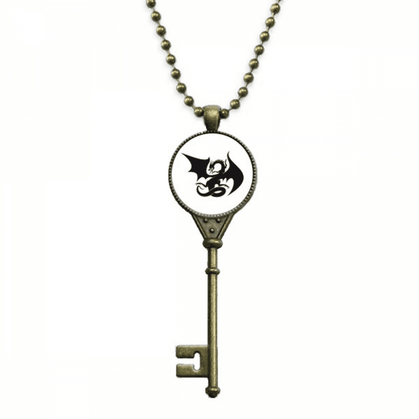 Dragon Animal Art Grain Outline Key Necklace Pendant Tray Embellished Chain Walmart