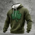 thumbnail image 1 of Ceisia Men's St. Patrick's Day EKG Four-Leaf Clover Hoodie | Waffle Knit Slim Long-Sleeve Casual Sweatshirt Gift, 1 of 3