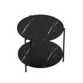 thumbnail image 1 of ViscoLogic LOUIS Mid-Century Accent 2-Tier Round Side End Table (Black), 1 of 3