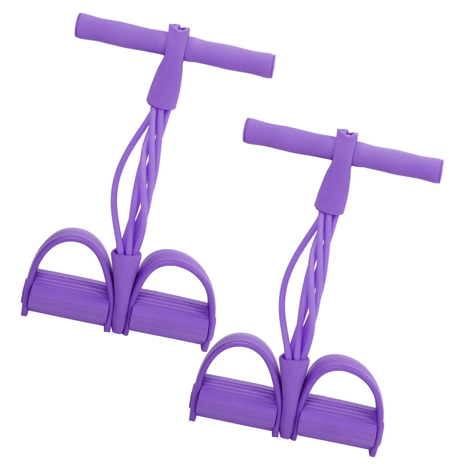 4 Tube Elastic Pull Rope Sit Up Training Pedal Resistance Band Yoga Stretching Fitness EquipmentPurple,