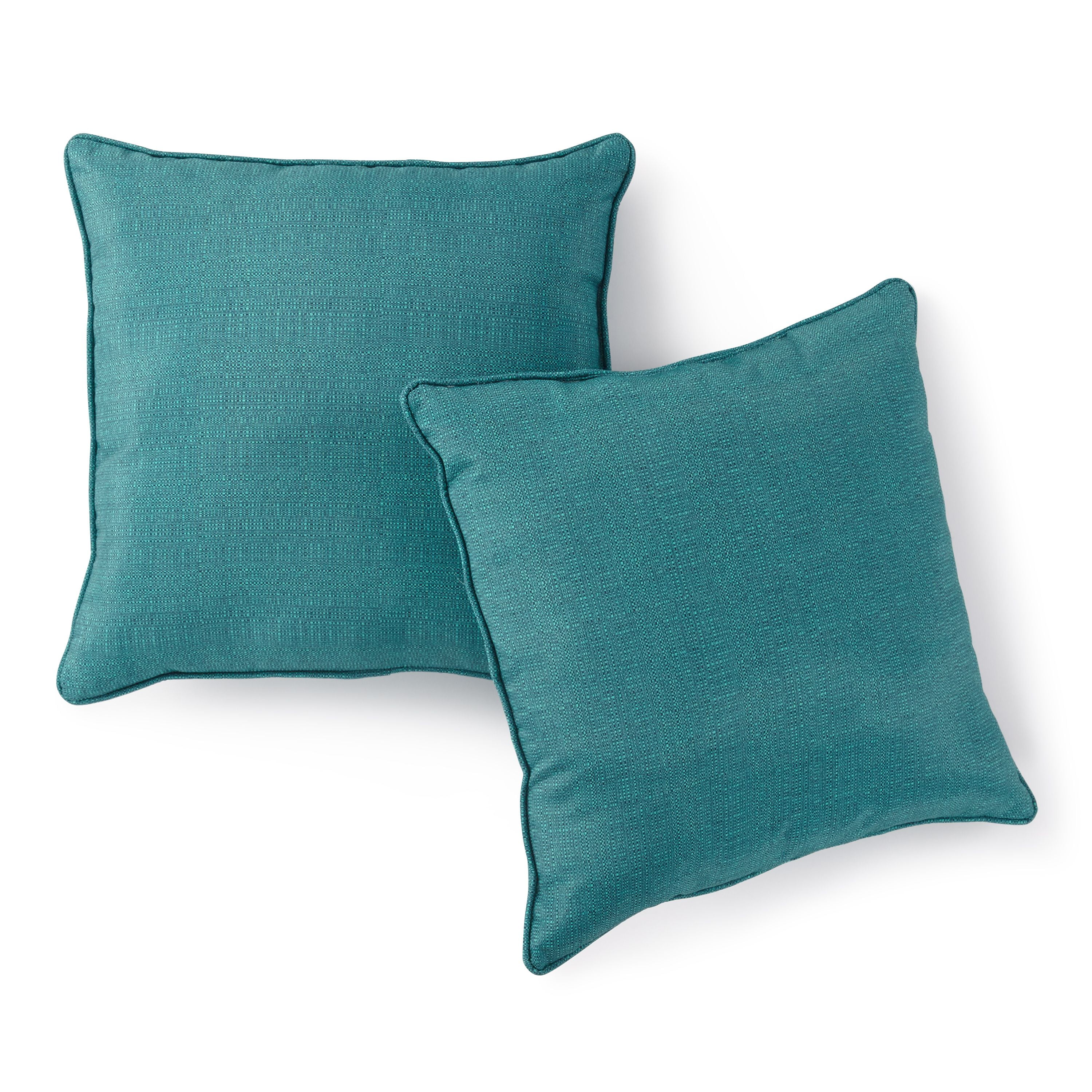 Mainstays Textured Teal 18 in. Throw Pillow Set of 2