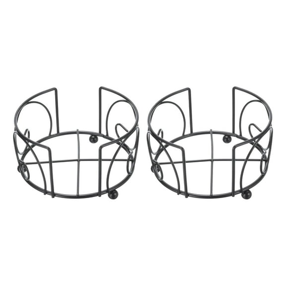 Uxcell 2Pcs Vintage Coaster Holder Black Metal Coaster Holders for 4.3 Inch Round Coasters, Hold 6 Coasters