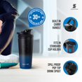 thumbnail image 3 of Botella agitadora de acero inoxidable con aislamiento para coctelera de hielo | 26 oz, azul marino y negro | Frío durante más de 30 horas | Vaso aislado con agitador giratorio | Botella sin olor para, 3 of 5