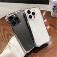 thumbnail image 1 of Luxury Shockproof Transparent Case For iPhone 15 13 12 11 14 Pro Max Mini XR XS 7 8 14 15 Plus Accessories Silicone Bumper Cover, 1 of 3