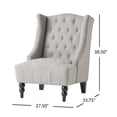thumbnail image 5 of CLUB CHAIR Wingback Birch Wood Legs Button-tufted Diamond Stitch, 5 of 5