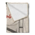 thumbnail image 2 of Istanbul Soft Flannel Fleece Throw Blanket, Galata Tower Bosphorus Image Bridge Old Fashioned Vintage Car Vintage Scenery, Cozy Plush for Indoor and Outdoor Use, 50" x 60", Multicolor, by Ambesonne, 2 of 5