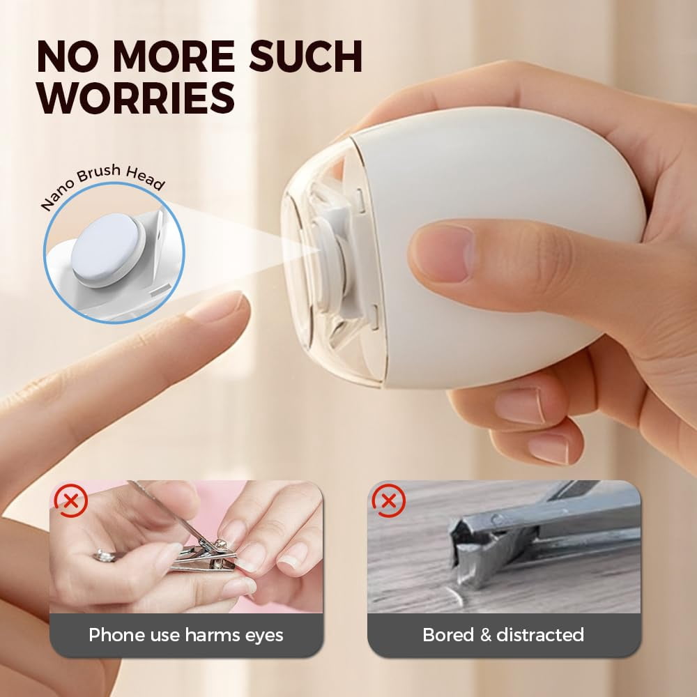Electric Nail File, 2026 New Universal Automatic Nail Clippers, Baby Nail File Electric with Led Light and 3 Speeds, for Toenail Fingernail Grooming Home Office Salon (2 pcs)